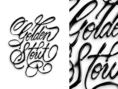 Golden Stout brushtype calligraphy custom type hand lettering handmade lettering logotype script type typography