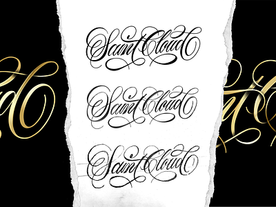 SaintCloud Sketch to Vector calligraphy custom type hand lettering handmade lettering logotype script sketch type typography