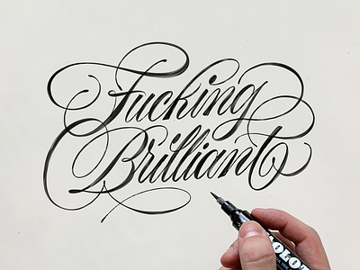 Fucking Brilliant calligraphy custom type hand lettering handmade lettering logotype script sketch type typography