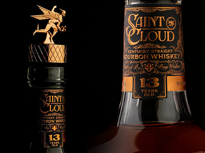 Saint Cloud Bourbon II alcohol bottle design bourbon branding elegant idenity logotype packaging pattern type whisky