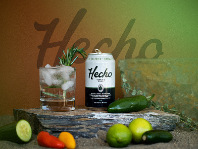 Hecho Tequila Soda brand identity branding branding and identity calligraphy can design lettering packaging photoshoot seltzer tequila typography