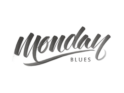 The Monday Blues calligraphy hand lettering hand made type hand writing handmade lettering letters tombow typography