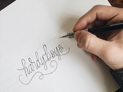 Hardy Boys Sketch custom type hand lettering handmade lettering logotype script sketch type typography