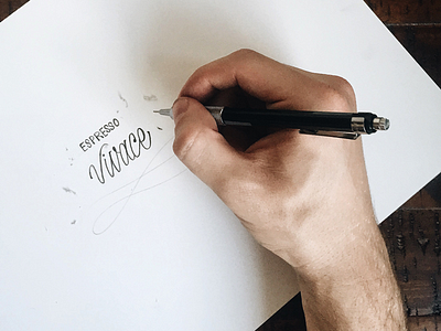 Espresso Vivace custom type hand lettering handmade lettering logotype script sketch type typography