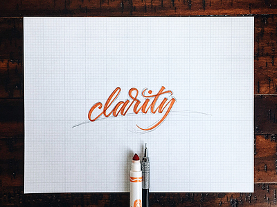 Clarity brushpen brushtype crayola hand lettering handmade lettering logotype script sketch tombow type typography