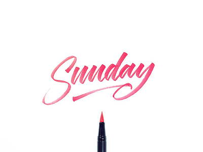 Sunday calligraphy hand lettering handmade handstyles lettering tombow typography