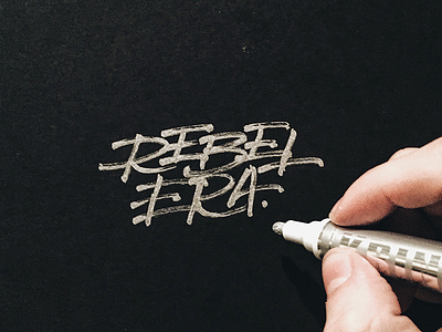 Rebel Era brushtype calligraphy handlettering handmade handmadetype krink lettering logotype maker process sketch texture