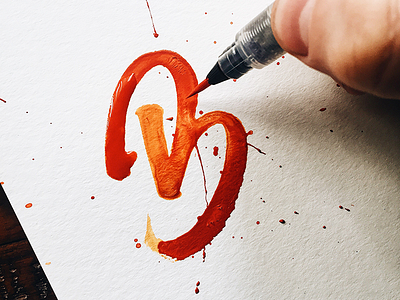 B brushtype calligraphy handlettering handmade handmadetype lettering logotype maker process sketch texture water color