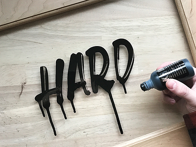 Hard graffiti hand lettering handmade krink lettering paint type typography