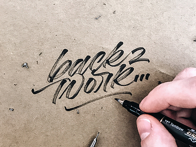 Back to work ... brushtype calligraphy handlettering handmade handmadetype lettering logotype maker process sketch texture water color