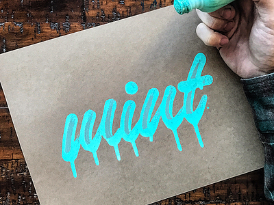 Mint calligraphy handlettering handmade handmadetype krink lettering logotype maker paintpen sketch