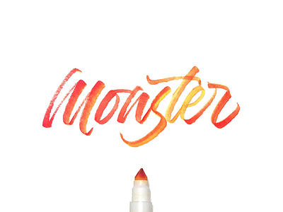 Monster brushtype calligraphy handlettering handmade handmadetype lettering logotype maker sketch tombow