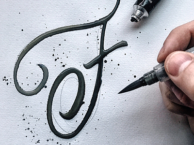 F brushpen calligraphy hand lettering handmade lettering script water color