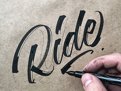 Ride brush script brushpen calligraphy custom type hand lettering hand made type lettering script type typography