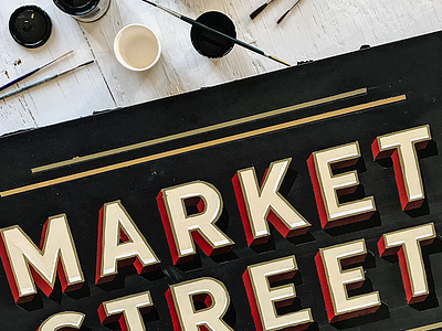 Market Street Process - 3 1shot lettering paint seattle sign sign painting sign writing texture typography vintage