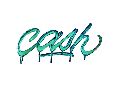 Cash lettering slimy typography