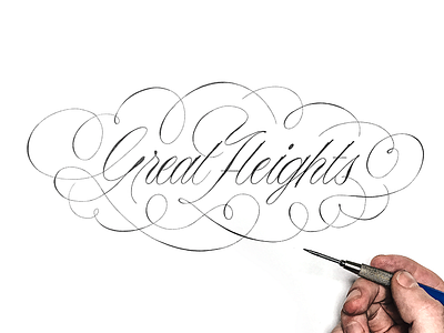 Great Heights calligraphy custom type hand lettering lettering spencarian type typography