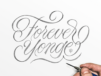 Forever Yonge calligraphy custom type hand lettering lettering spencarian type typography