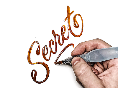 Secret calligraphy custom type hand lettering lettering pentel script type typography watercolor