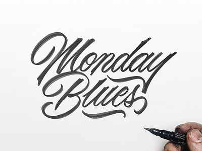 Monday Blues calligraphy custom type hand lettering lettering script type typography