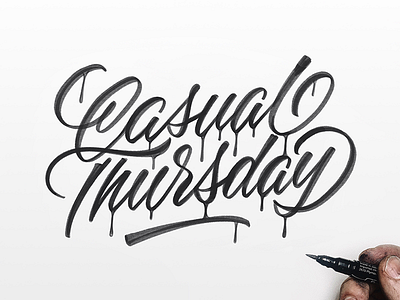 Casual Thursday calligraphy custom type hand lettering lettering script type typography