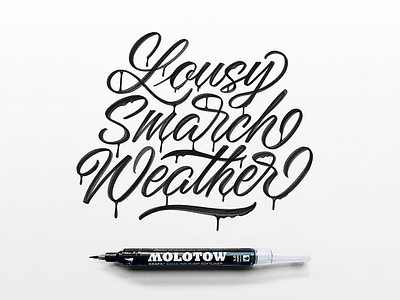 Lousy Smarch Weather calligraphy custom type hand lettering lettering script type typography