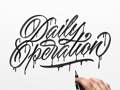 Daily Operation calligraphy custom type hand lettering lettering script type typography