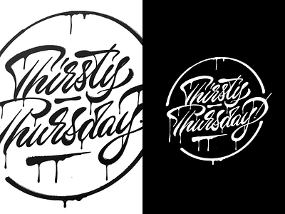 Thirstday brushpen brushtype calligraphy custom type hand lettering hand made type handlettering handmade handmadetype lettering logotype script sketch tombow type typography