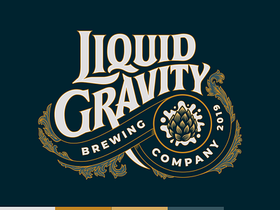 Liquid Gravity Logotype beer beer logo branding branding agency branding design brewery foliage hand lettering idenity lettering logotype type typography