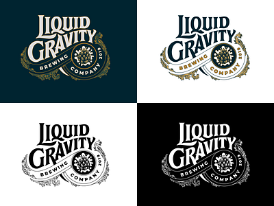 Liquid Gravity Logotype 2 beer brewery brewery logo brewing company california calligraphy custom type flourishes hand lettering identity identity design illustration lettering logotype logotype design logotypes typography