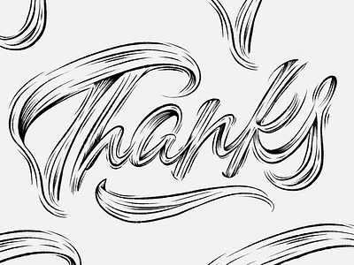Thanks calligraphy custom type hand lettering illustration ink inking lettering script type typography