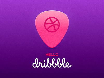 Hello Dribbble! dribbble guitar invite pick