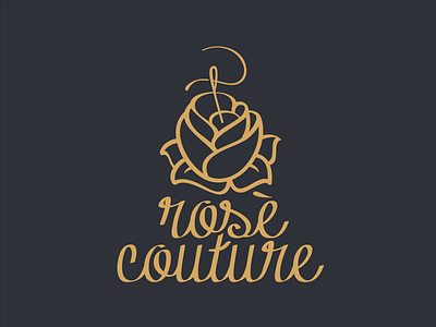Rosè Couture brand couture logo needle rose