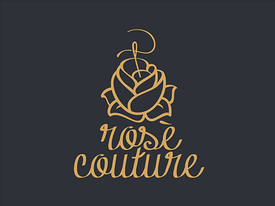 Rosè Couture brand couture logo needle rose