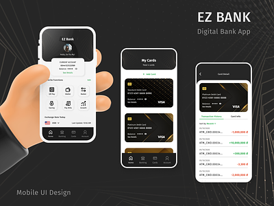 EZ Bank - Digital Bank App app bank app bank detail banking bankingapp design flat ui ux