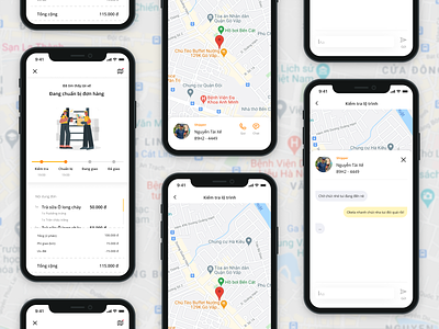 Andie Food App - Chat with Shipper Screen app app detail chat screen chatting design flat food app food delivery food delivery app foodie minimal shipping ui uidesign
