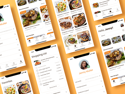 Food Recipe App cook app cooking food food app food product food recipe recipe app ui design