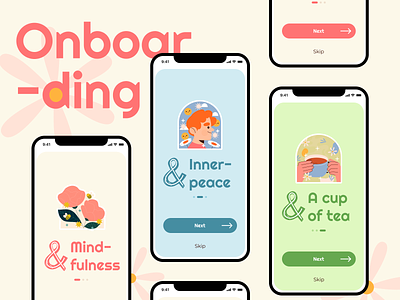 Onboarding Screens, Habit App mindful onboarding onboarding screen self care ui