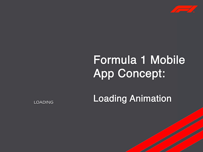 Formula 1 Mobile App Concept: Loading Animation after effects aftereffects animated animation design loading screen product