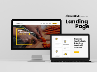 CarrotCut Landing Page adobe photoshop adobe xd clean design responsive design ui ux web design