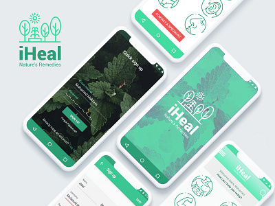 iHeal Mobile app app clean design flat human body illustration illustrator medical mobile mobile app nature ui ux