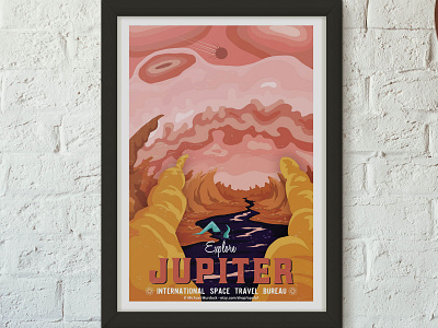 Retro Travel Poster - Jupiter animation art direction branding design illustration logo science science fiction space travel travel app vector