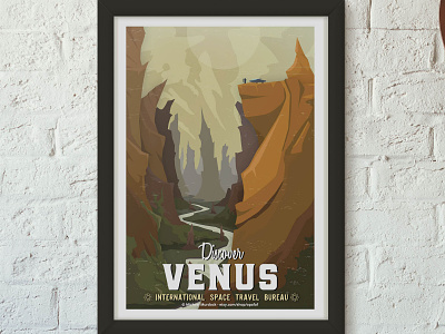 Retro Travel Poster - Venus advertisement advertising art art direction branding design illustration retro science science fiction space travel travel app vector vintage