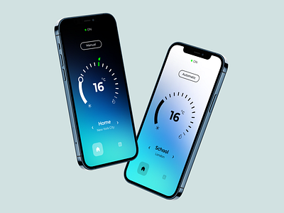 IOT mobile application app apple application automation blue control dashboard design figma glassmorphism gradient iot iphone mobile smart smart ac smart home smarthome ui uiux