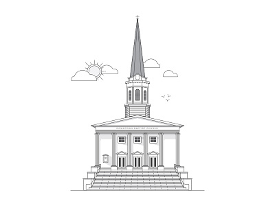 #takemetochurch church clouds david paxton design grace church greenville illustration lines steeple vector