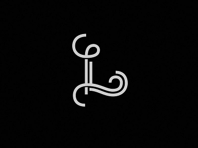 L design hand lettered lettermark logo thick lines typography