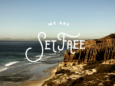 Set Free beach design hand lettered mark ocean type typography