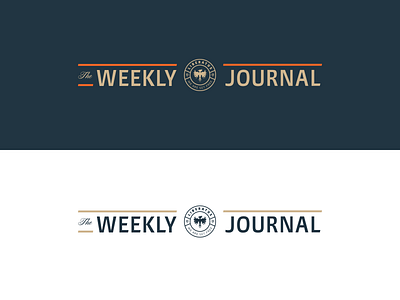 The Weekly Journal badge blog branding identity journal lockup logo type