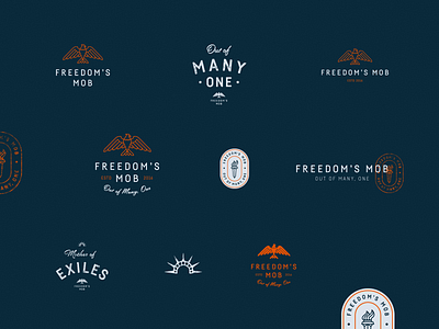 Freedom's Mob Branding america badge blog branding eagle freedom identity journal lockup logo type