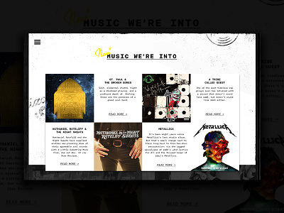 Part of a Website Design. branding identity music store vinyl web web design website